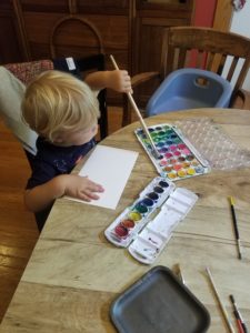 toddler watercoloring